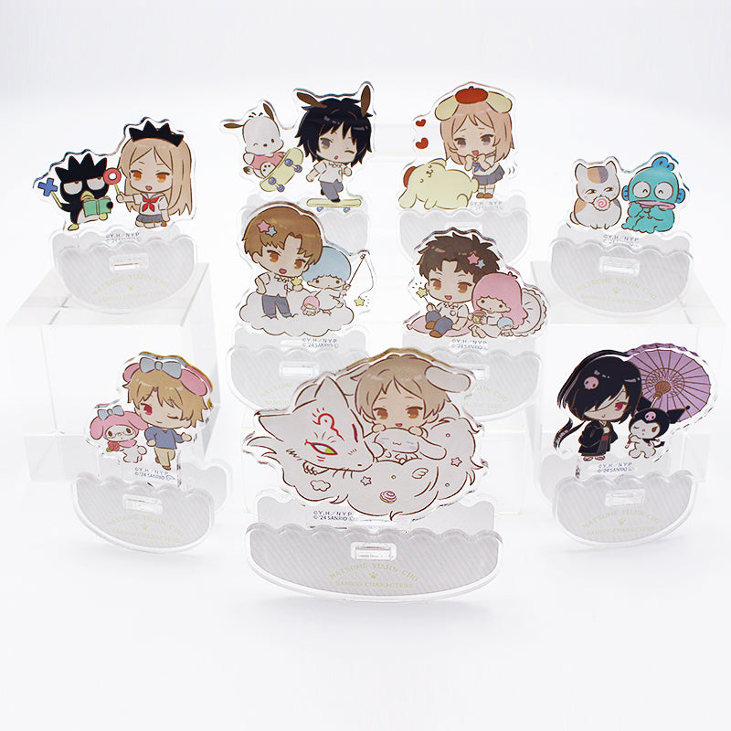 Natsume’s Book of Friends × Sanrio 2nd Collaboration Ver. Wobble Acrylic Stand - Natsume, Nyanko-sensei & Cinnamoroll