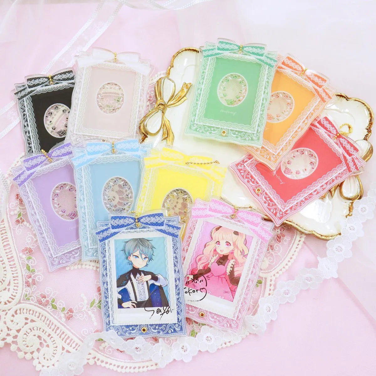 Fukuya Photo Card Acrylic Frame Lace Ribbon - 1 Random