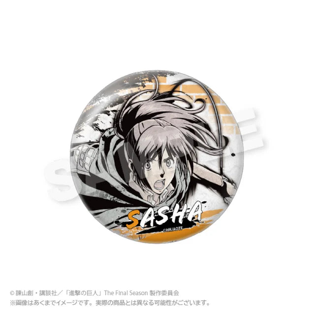 Attack on Titan Ink‑Wash Style Slightly Oversized Can Badge - Sasha
