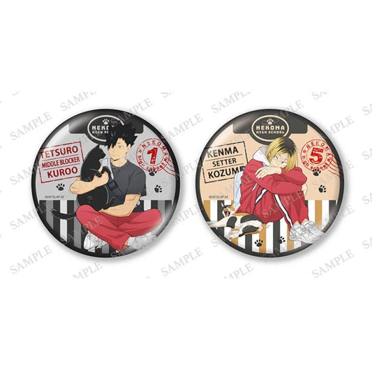 Haikyu!! TO THE TOP Cat Ver. Big Sparkly Can Badge 2-Piece Set