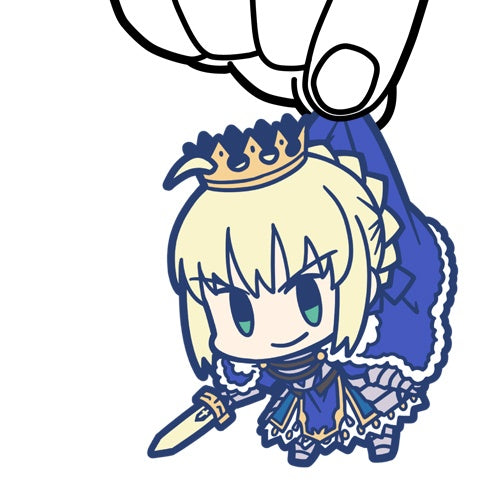 Fate/Grand Order Pinched Soft PVC Rubber Keychain - Saber / Artoria Pendragon