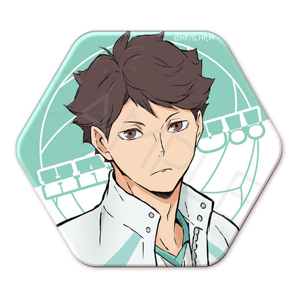 Haikyu!! Hexagonal Can Badge YG - Toru Oikawa