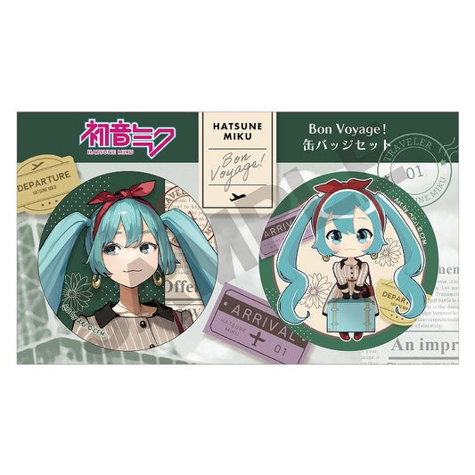 Hatsune Miku Can Badge 2-Piece Set - Green